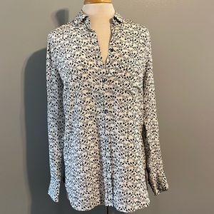 J. Crew Silk Key shirt in Navy and White 6 Tall